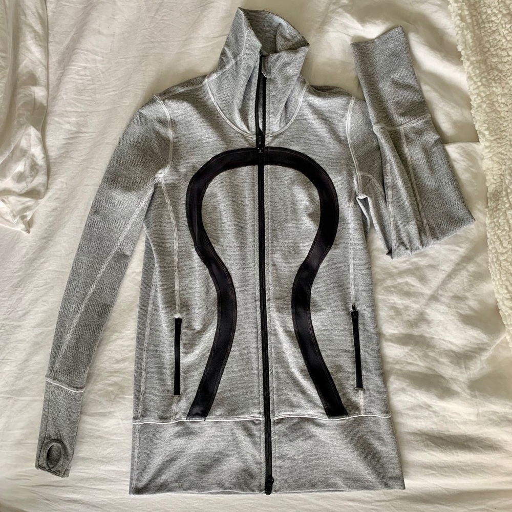 Lululemon light grey full-zip jacket-size 8